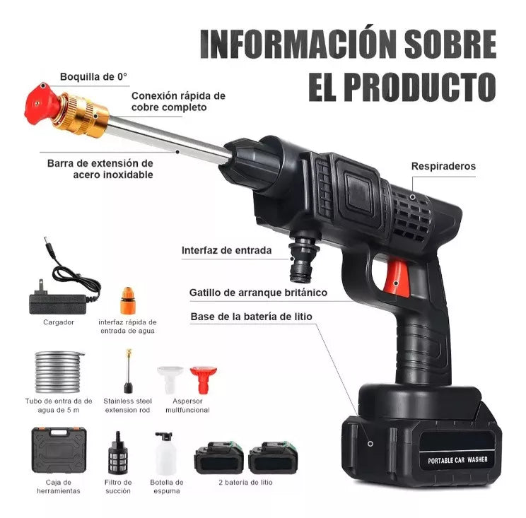 Hidrolavadora Inalámbrica + 2 Baterías + Envío Gratis